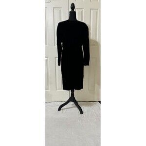 VTG Early 90s Made In USA Liz Claiborne Velvet Keyhole Open Back Sexy Dress- 12p